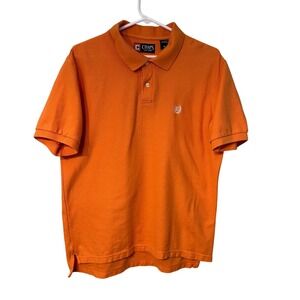 Chaps EST. 1978 Men's Polo Shirt, Short Sleeve, Embroidered Logo, Orange, M
